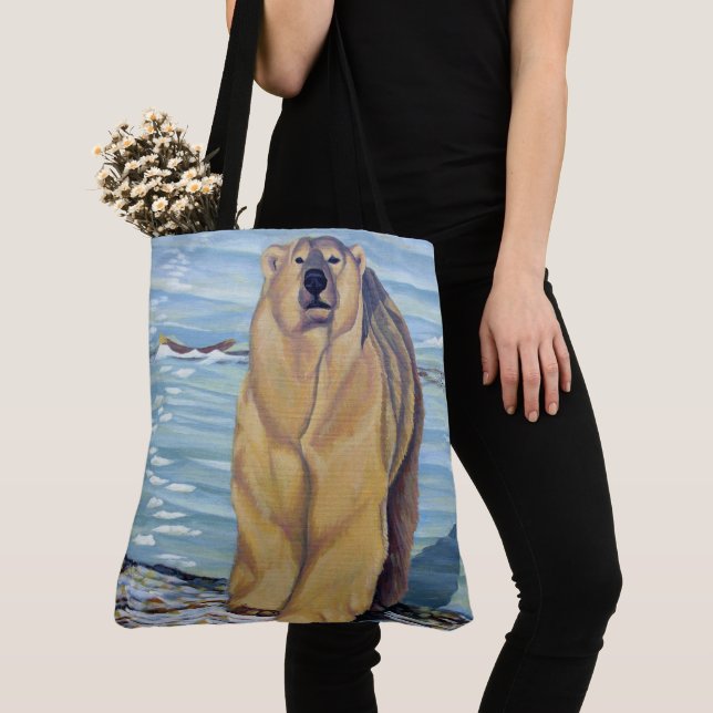 Sac fourre-tout d'art Ours Polaire Faune Art Sac c (De près)