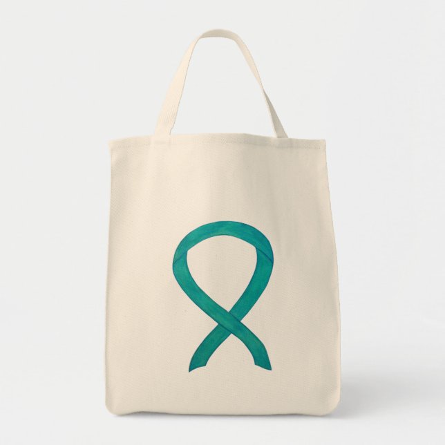 Sac fourre-tout d'art personnalisé turquoise (Devant)