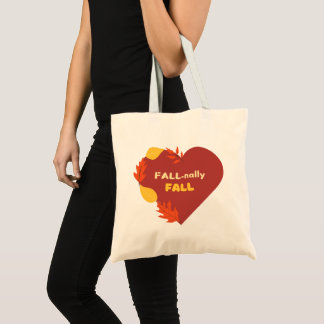 Sac fourre-tout d'automne avec coeur et Feuille