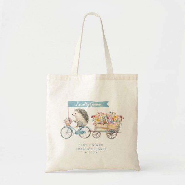 Sac fourre-tout de Baby shower de hérisson cultivé (Devant)