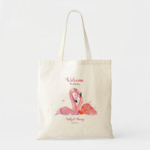 Sac fourre-tout de bienvenue de Pink Flamants rose