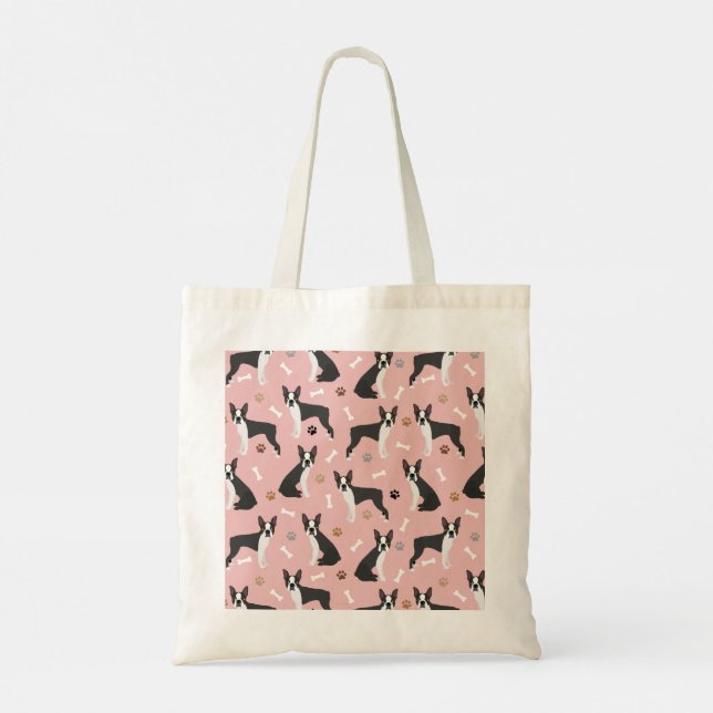 Sac fourre-tout de Boston Terrier Bones and Paws (Dos)
