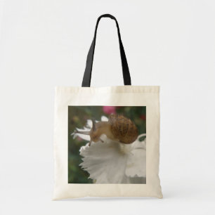 Sac fourre-tout de carnation blanc et escargot de