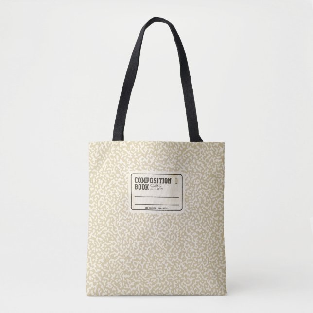 Sac fourre-tout de Carnet de composition beige (Devant)