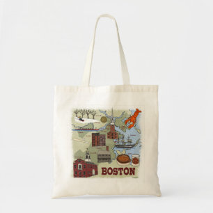 Sac fourre-tout de carte illustrée de Boston