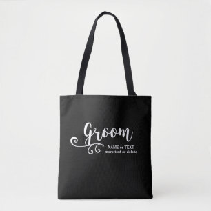 Sac fourre-tout de chambre   Script moderne noir b