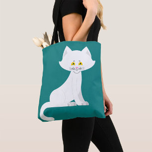 Sac fourre-tout de chat blanc