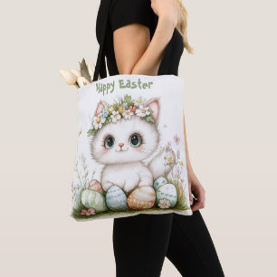 Sac fourre-tout de chat de Pâques - Chat mignonne 