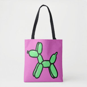 Sac fourre-tout de chien de ballon en rose et vert