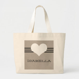 Sac fourre-tout de coeur moderne beige