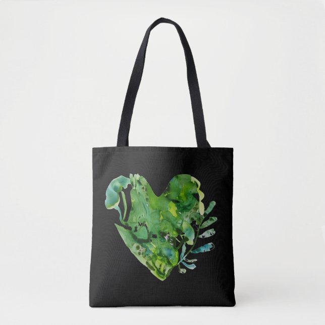 sac fourre-tout de coeur vert (Devant)