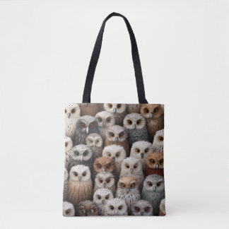 Sac fourre-tout de collage de hibou dans les brune
