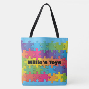 Sac fourre-tout de conception de pièces de puzzle