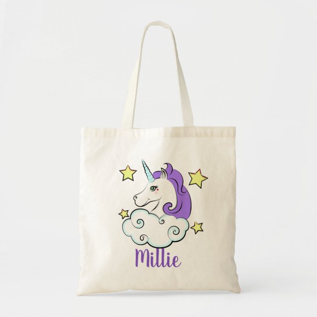 Sac fourre-tout de conception des nuages Unicorn (Devant)