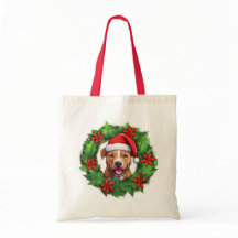 Sac fourre-tout de couronne de Noël Pit Bull