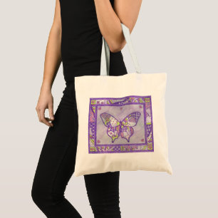 Sac fourre-tout de courtepointe papillon