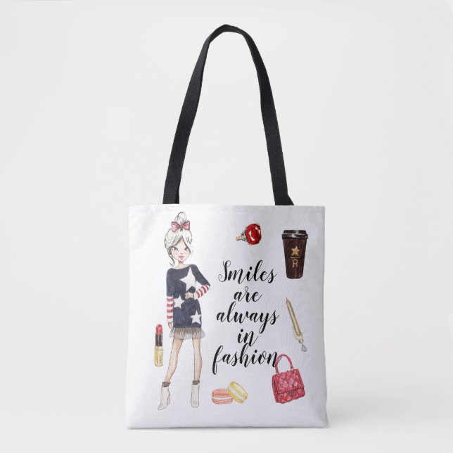 Sac fourre-tout de devis de mode pour filles (Devant)