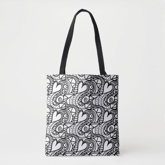 sac fourre-tout de doodle cardiaque (Devant)