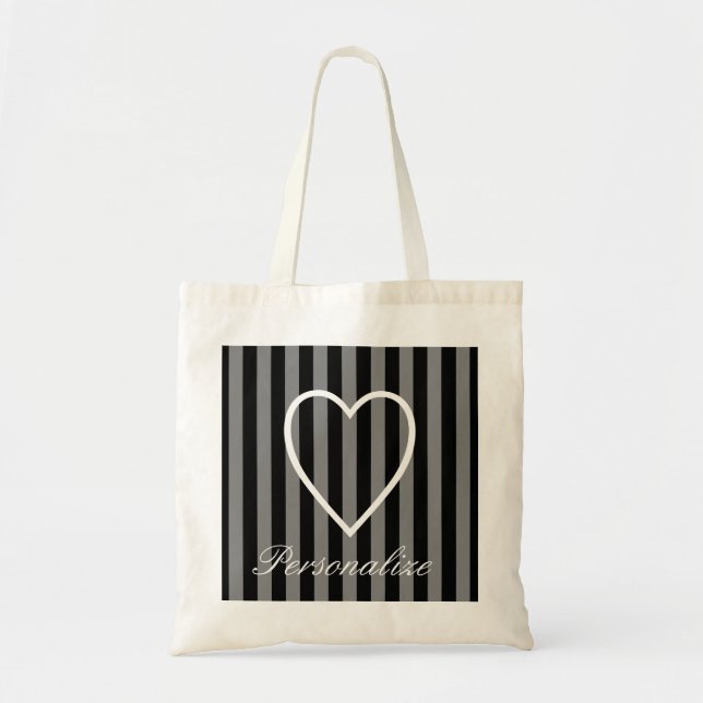 Sac fourre-tout de femme de chambre à coeur rayé p (Devant)