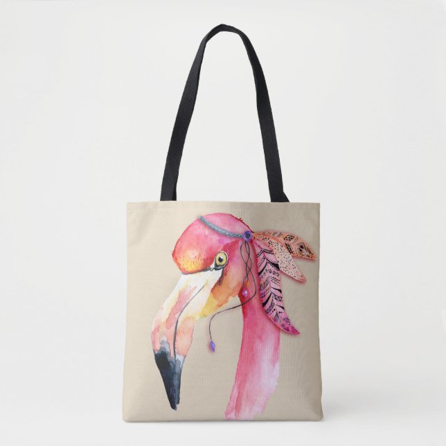 Sac fourre-tout de Flamant rose de Boho Fiona (Devant)