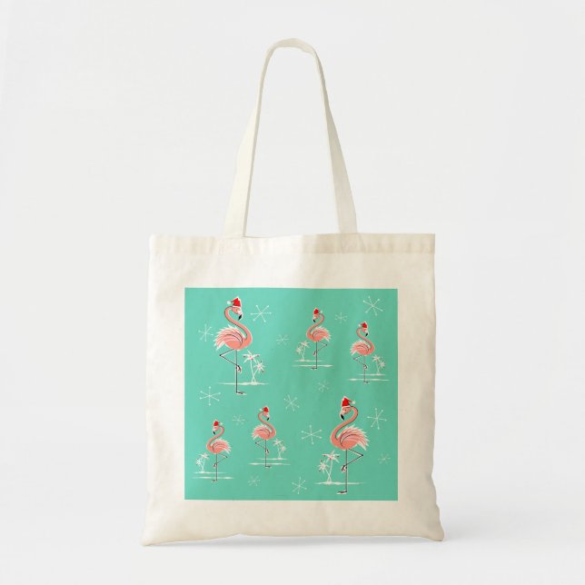 Sac fourre-tout de Flamant rose de Noël (Devant)