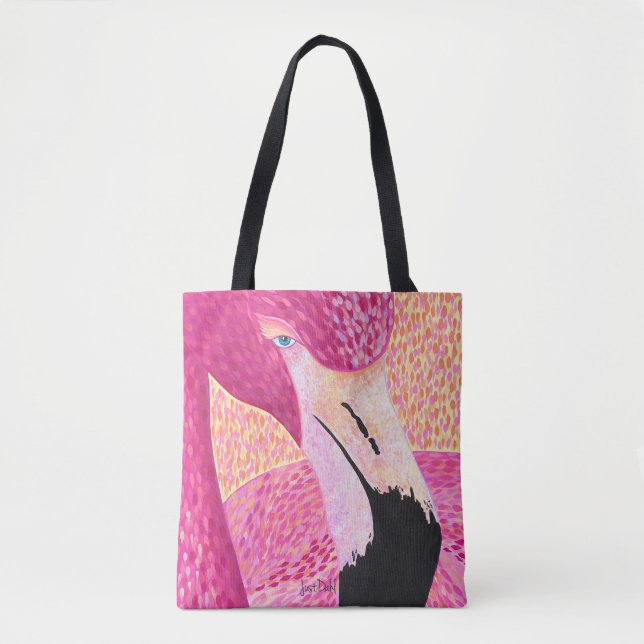 Sac fourre-tout de Flamant rose de pamplemousse ro (Devant)