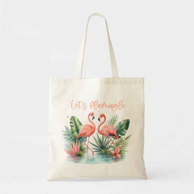 sac fourre-tout de Flamants roses "Flamingle" (Devant)