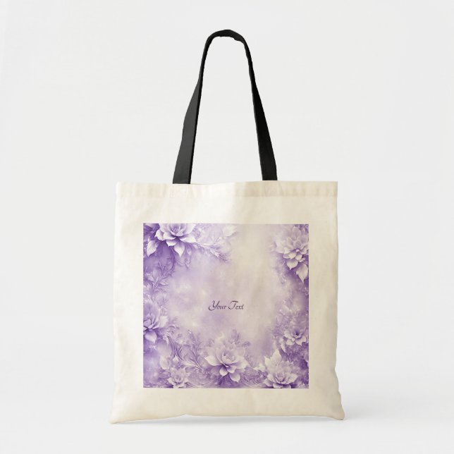 Sac fourre-tout de fleurs blanches violettes (Devant)