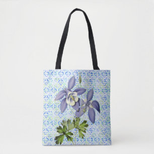 Sac fourre-tout de fleurs de colonnes de style vin