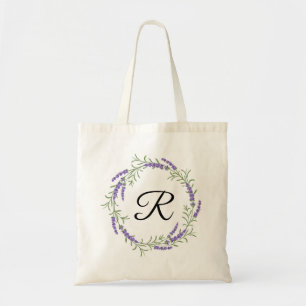 Sac fourre-tout de fleurs de lavande monogramme pe