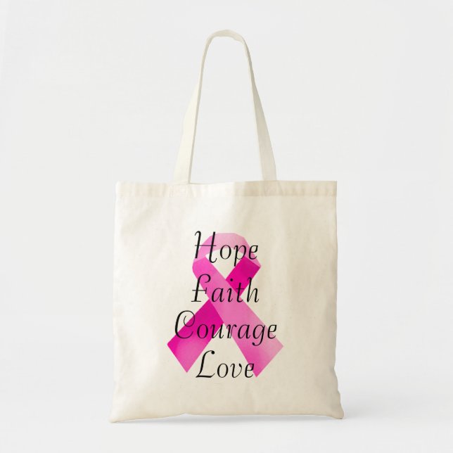 Sac fourre-tout de foi en ruban rose (Devant)