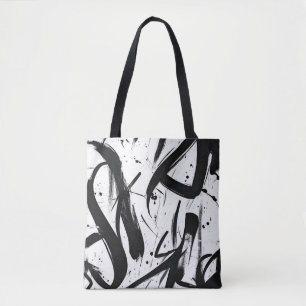 Sac fourre-tout de graffiti Abstrait - Gras noir e