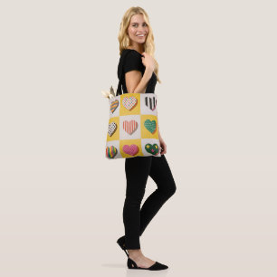 Sac fourre-tout de grille cardiaque rétro