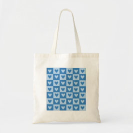 Sac fourre-tout de grille de coeur bleu