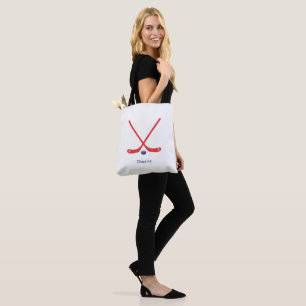 Sac fourre-tout de hockey bleu rouge Nom personnal