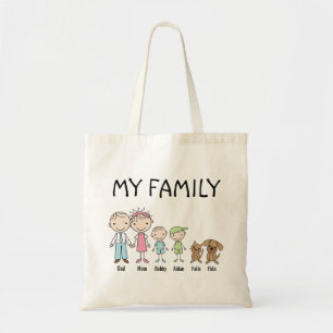 Sac fourre-tout de la famille de silhouettes perso