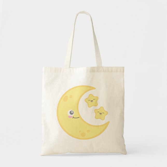 Sac fourre-tout de la Lune de Kawaii et des étoile (Devant)