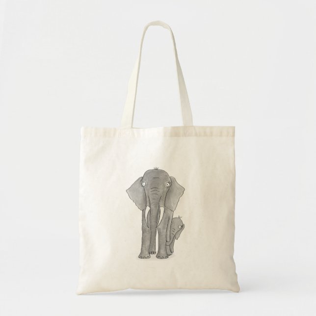 Sac fourre-tout de la mère et du bébé éléphant (Devant)