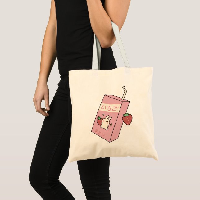 Sac fourre-tout de lait de fraise mignonne (Devant (produit))