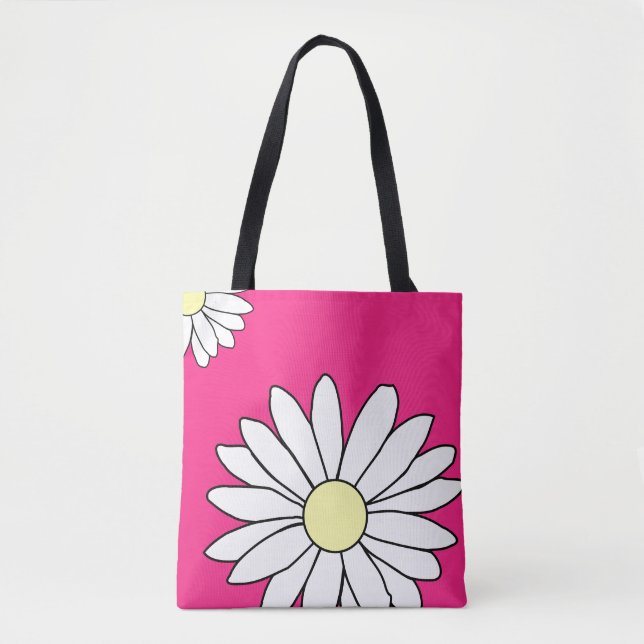 Sac fourre-tout de l'épaule - Daisy d'été rose (Devant)