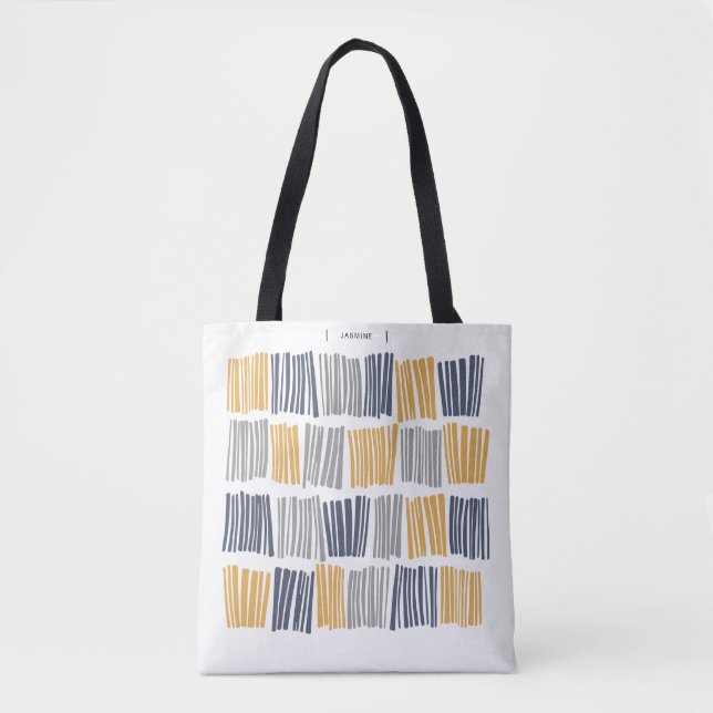 Sac fourre-tout de lignes Abstraites orange et gri (Devant)