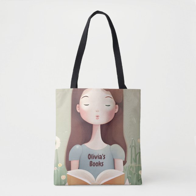 Sac fourre-tout de livre de lecture de mignonne pe (Devant)