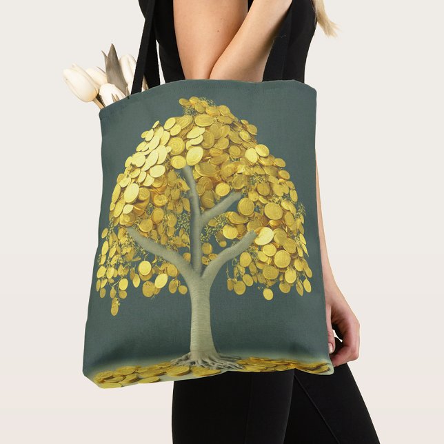 Sac fourre-tout de luxe stylisé Arbre argent avec  (Créateur téléchargé)