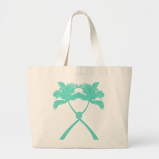 Sac fourre-tout de mariage de plage de palmiers à  (Devant)
