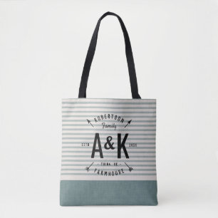 Sac fourre-tout de monogramme de la famille Rustic