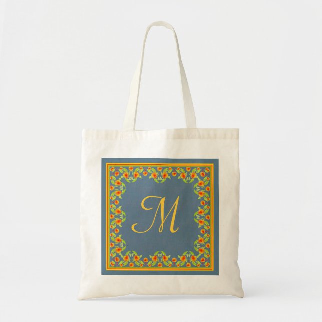 Sac fourre-tout de Monogramme frontalier Marigolds (Devant)