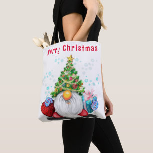 Sac fourre-tout de Noël Gnome avec cadeau