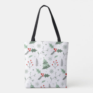 Sac fourre-tout de Noël Holly & Tree