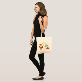 Sac fourre-tout de Noël Merry & Bright Cute Santa