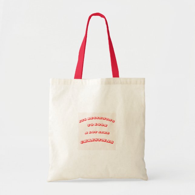 sac fourre-tout de Noël mignon et tendance avec pè (Devant)